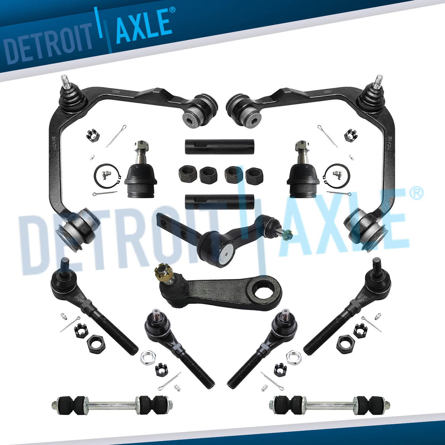 4WD Front Upper Control Arms Tie Rods Sway Bar for Ford F-150 F-250 Expedition
