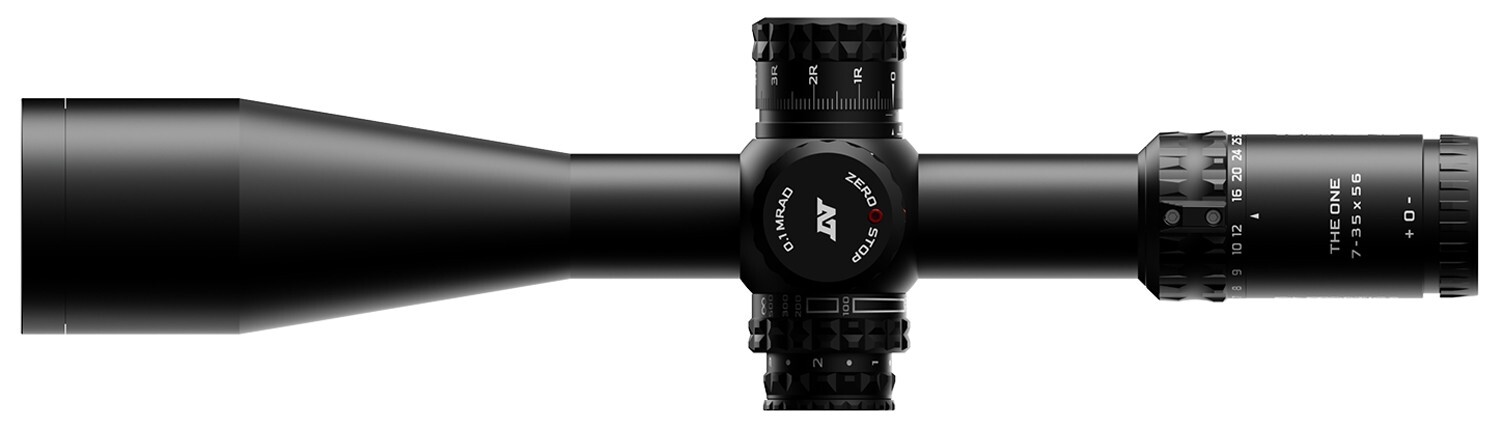 DNT Optics TheOne 7-35x56 FFP MIL TOR/MPR Illuminated Reticle with Zero Stop
