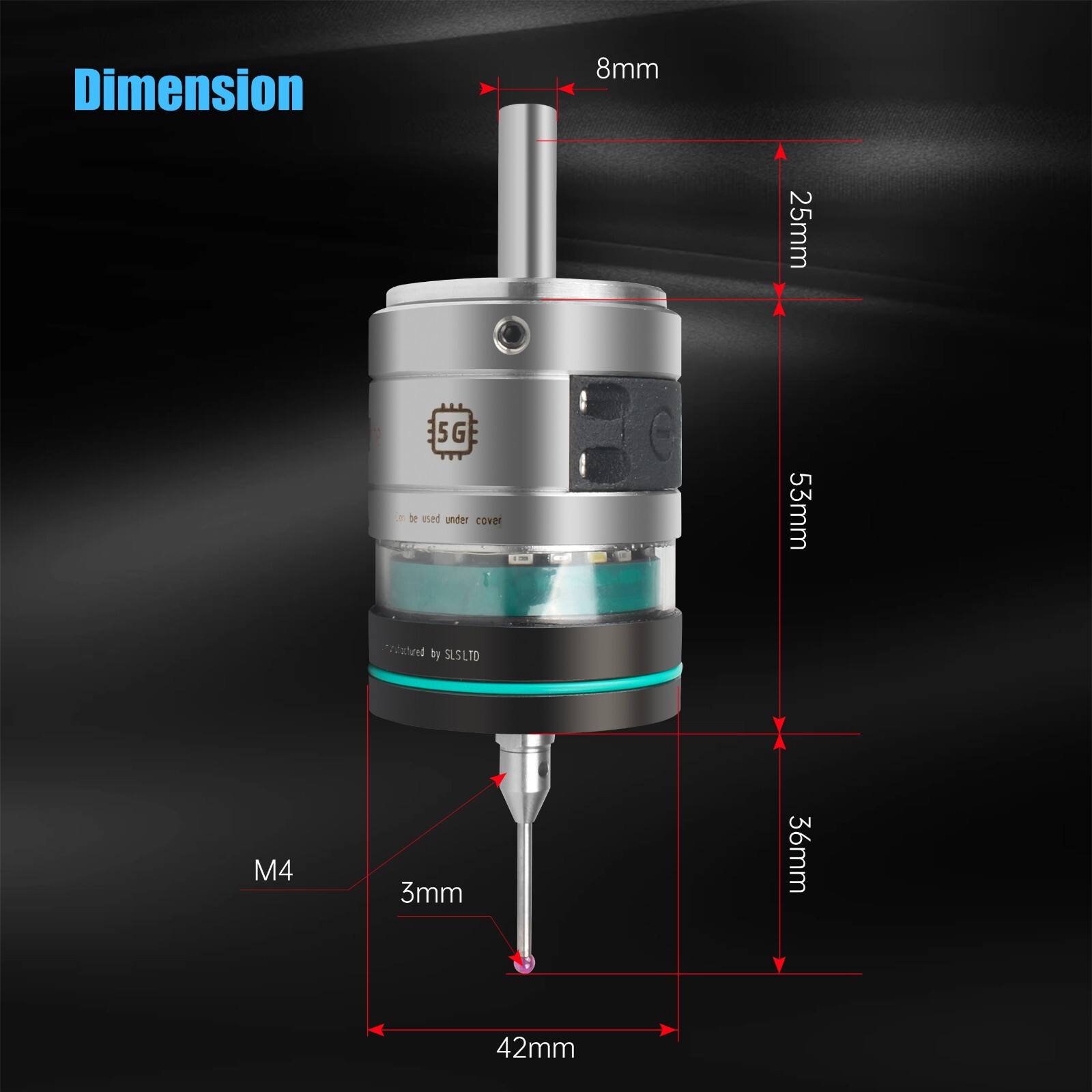 「US」 3D Wireless Edge Finder Touch Probe to Find Center Coordinate 0.001mm IP67