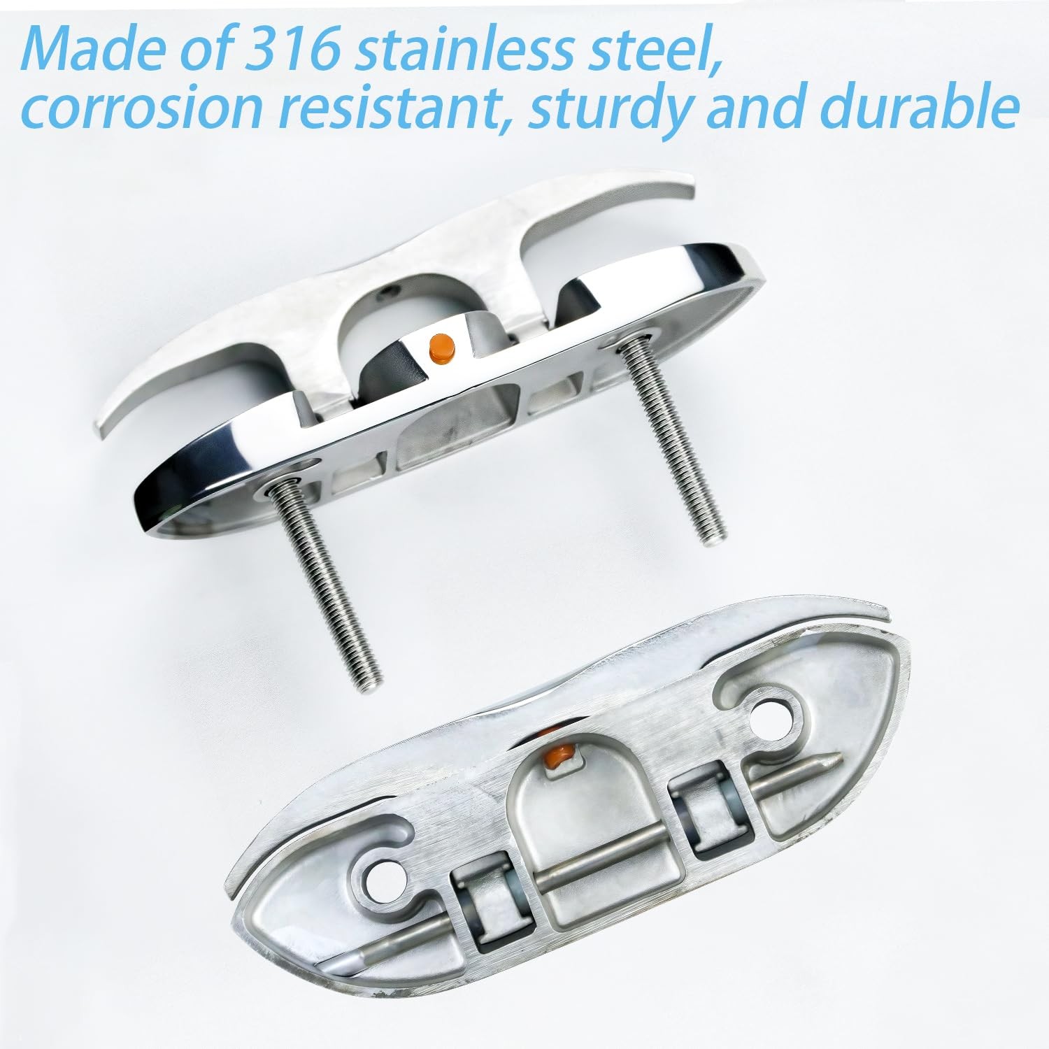 Folding Boat Cleat 41/2 Inch 316 Stainless Steel Flip Up Dock Deck Marine