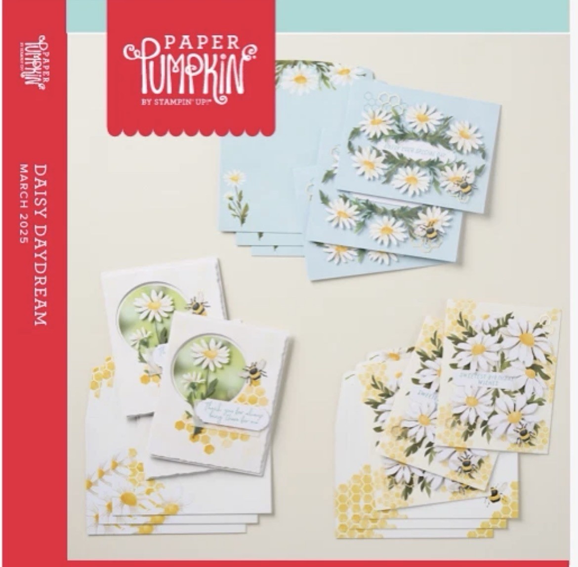 Stampin Up! DAISY DAYDREAM Paper Pumpkin Kit March 2025 Flower Bee Honeycomb