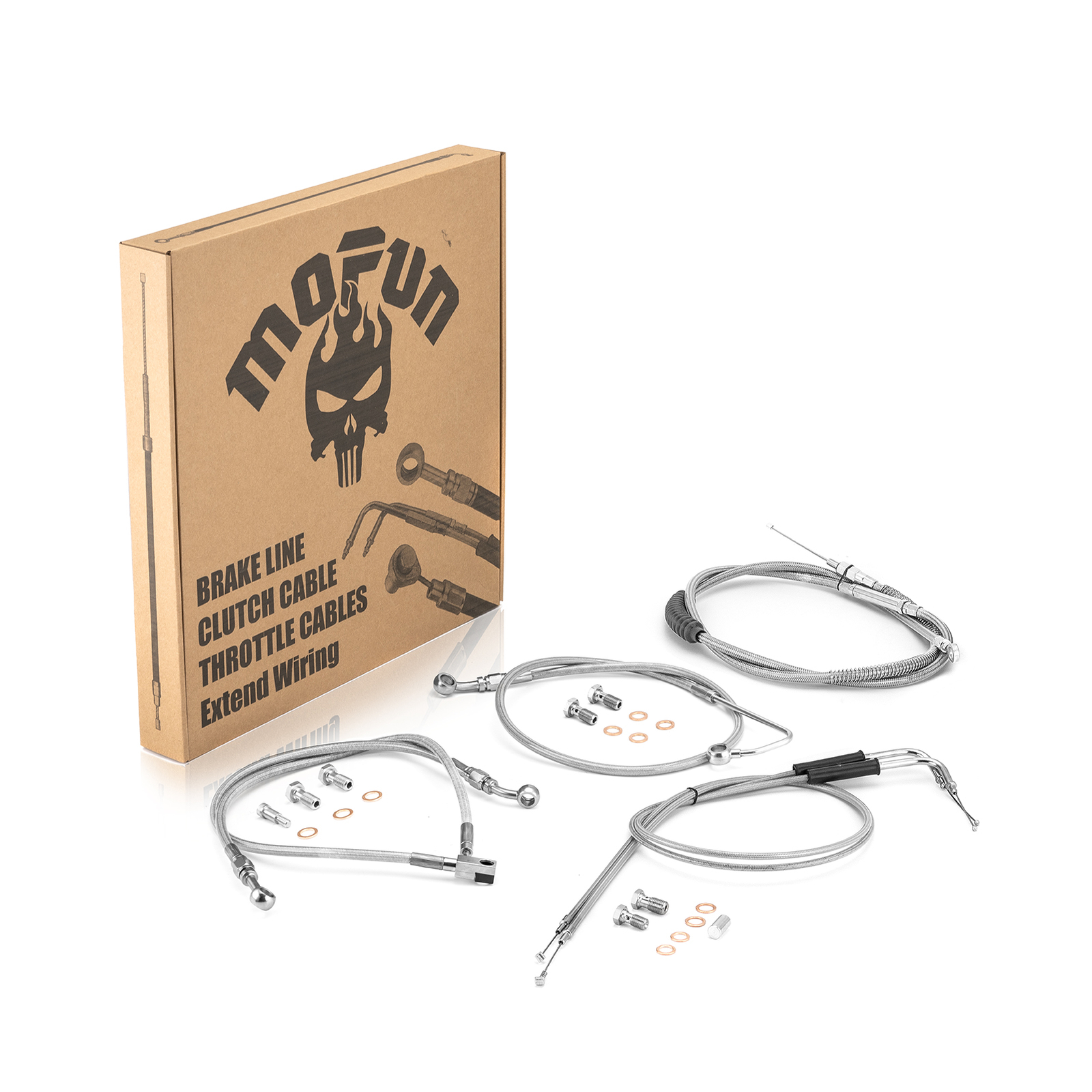 MOFUN 14" 16" Handlebar Brake/Clutch/Throttle Cable for Harley Deluxe 11-14 ABS