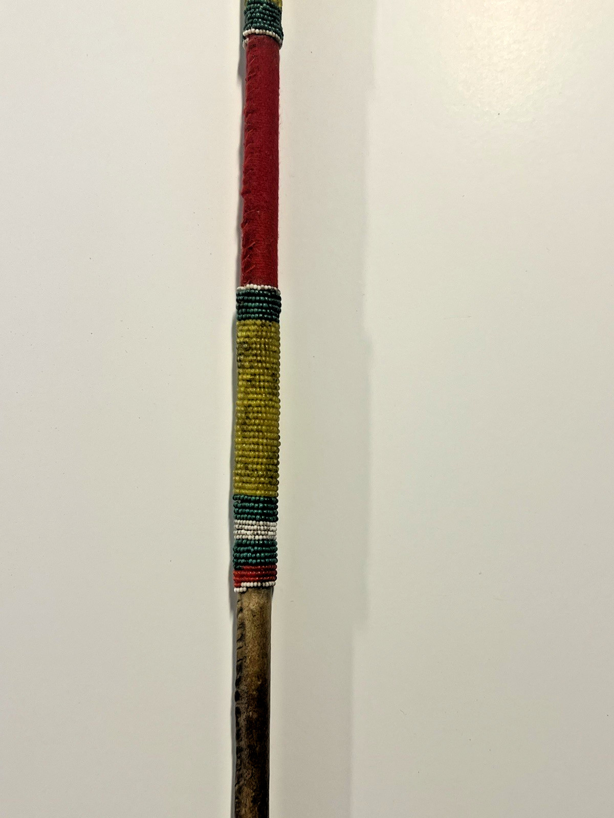 Coup Stick; Original Native American Indian Beaded Hide Wood ; 29"; Late 1800s
