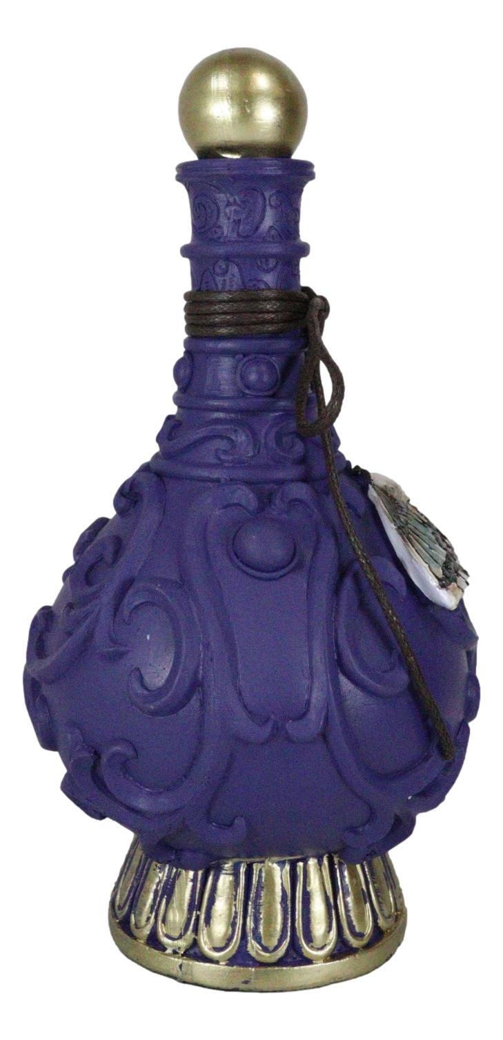 Wicca Spiritual Witchcraft Moth Metamorphosis Purple Faux Potion Bottle Decor