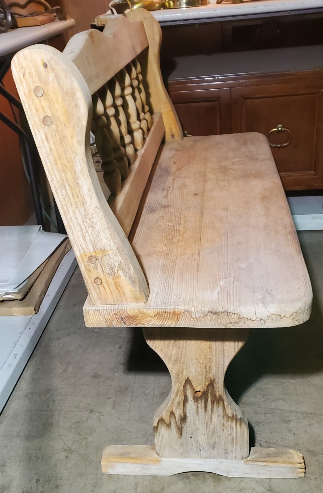 Antique Oak Heavy Duty Sturdy 2 Person Bench 42"x14"x32" Ready to Paint / Stain