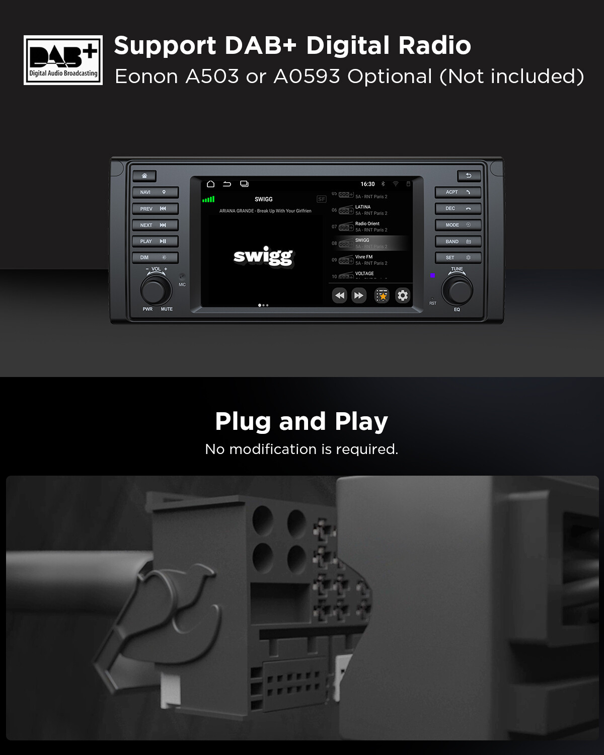 CAM+DVR+OBD+7" Android 13 Car Stereo GPS Navigation Radio CarPlay for BMW E39 M5