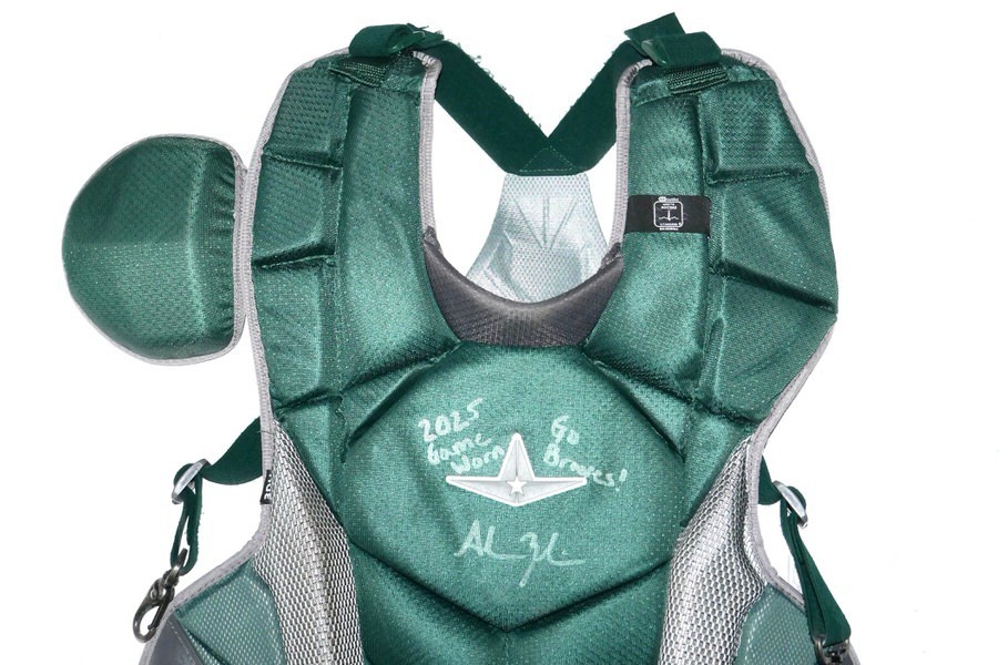 ADAM ZEBROWSKI 2025 COLUMBUS CLINGSTONES GAME WORN ALL-STAR MVP CHEST PROTECTOR