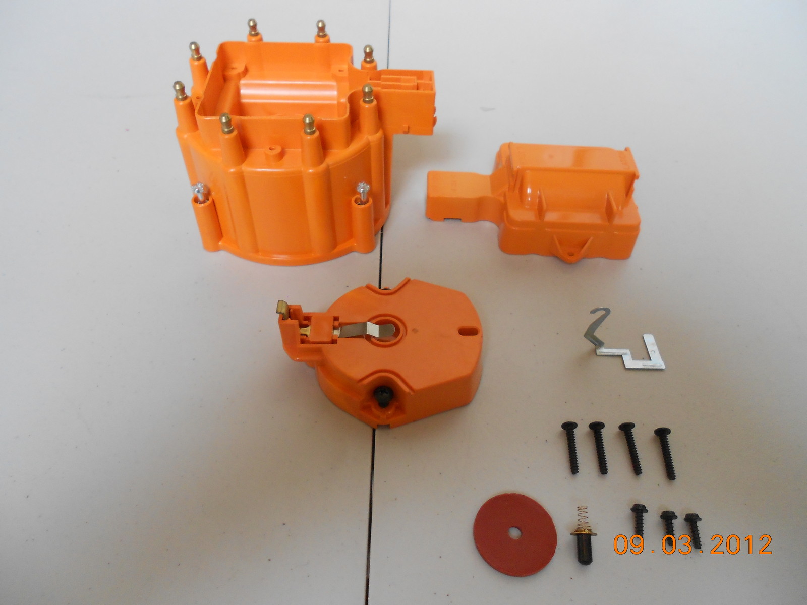 HEI Distributor Cap, Coil Cover & Rotor Kit*ORANGE* GM-CHEVY-PONTIAC-OLDS-FORD