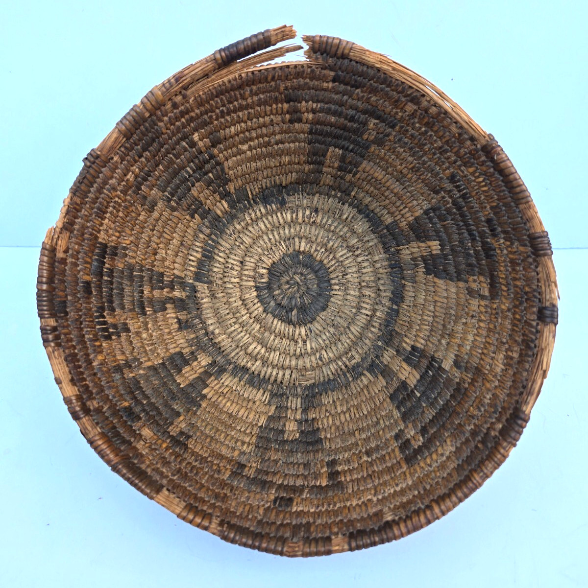 Apache Native American Figural Woven Handmade Basket w/ Human Figures
