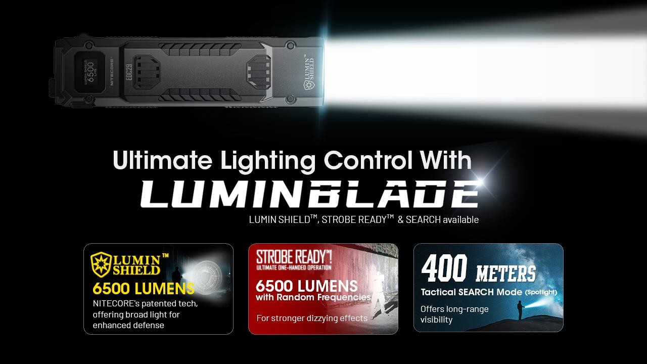Nitecore EDC29 6500 Lumen USB Rechargeable Slim Body LED Flashlight w/charger
