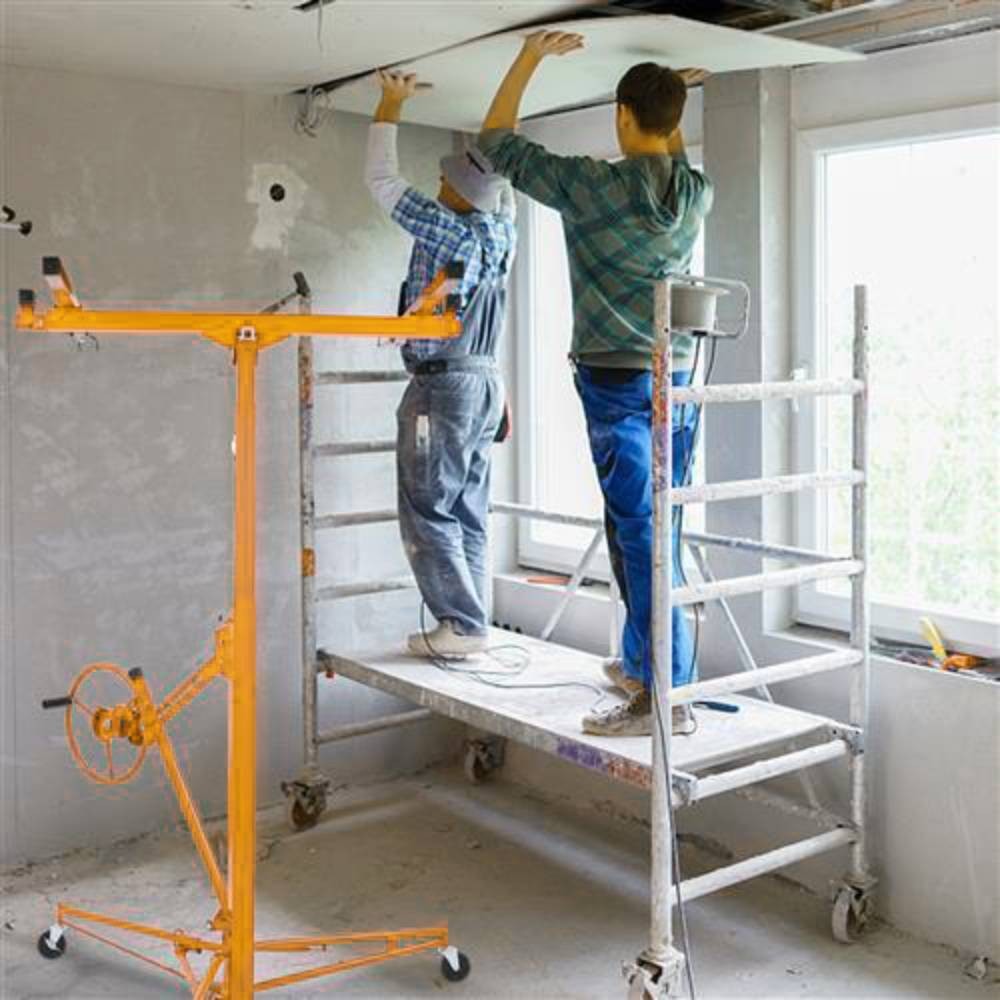 16FT Drywall Lifter Panel Hoist Jack Rolling Caster Construction 150lbs Yellow