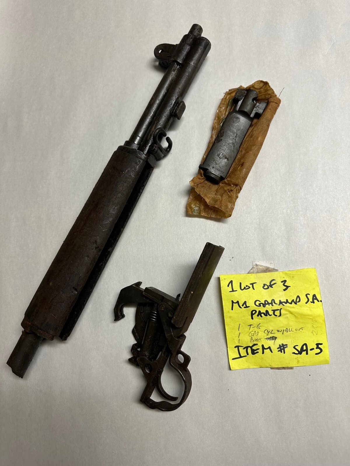 1 LOT 3 M1 GARAND PARTS 1 T-GROUP + 1-BOLT + 1-CUT BAREL ASSY. ITEM #IT-5