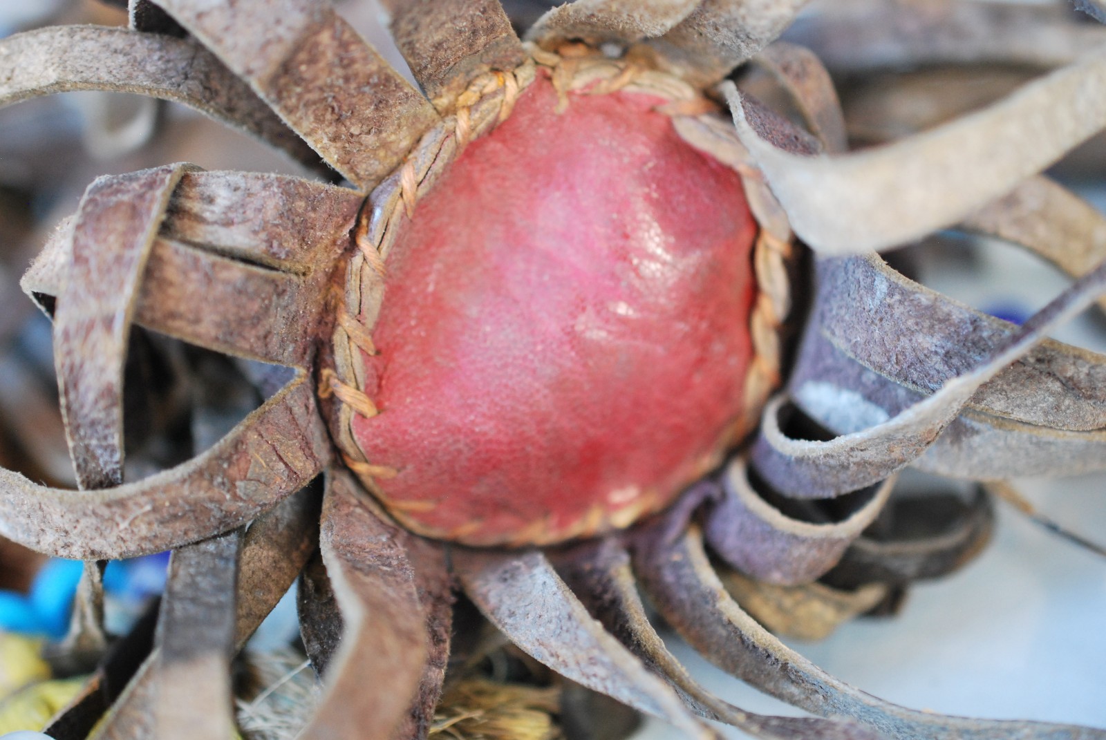 Antique Native Amer Leather Fringed Beads Shells Medicine Charm Bag & Contents