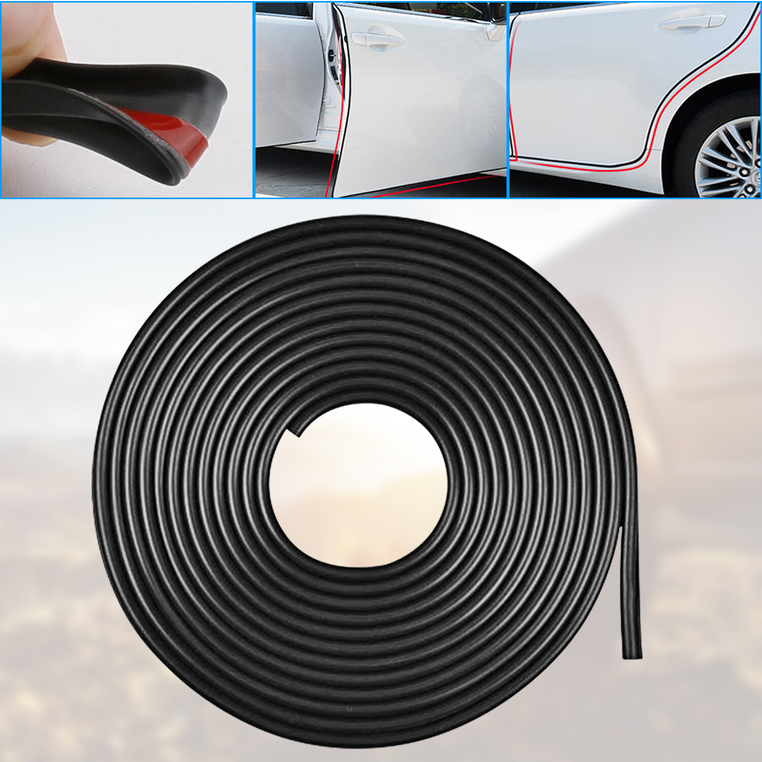 16/32ft U-Shap Car Door Edge Guard Molding Trim Rubber Edge Strip Seal Protector