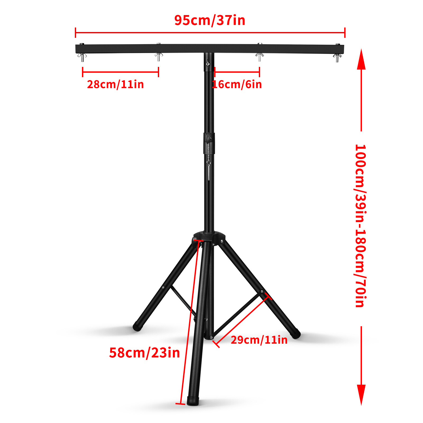 LED Par Light Tripod Stand &T-Bar Adjustable Stage Lighting DJ Disco Light Stand