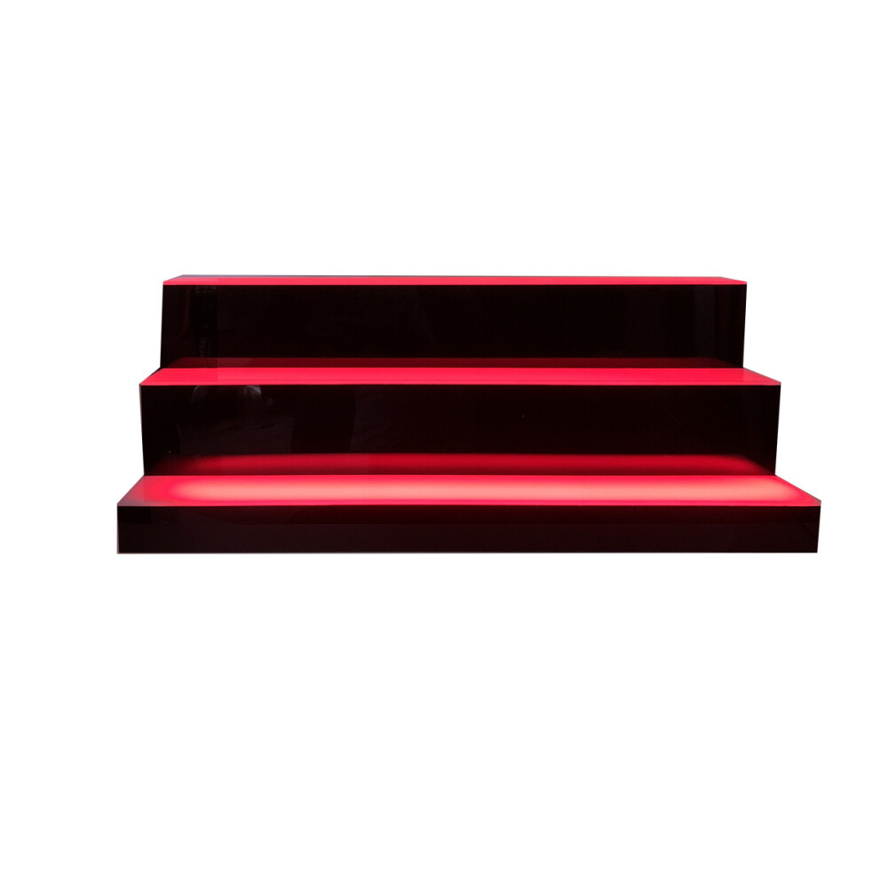 3 Tier LED Lighted Liquor Bottle Display Shelf Back 31" Bar Bottle Display Stand