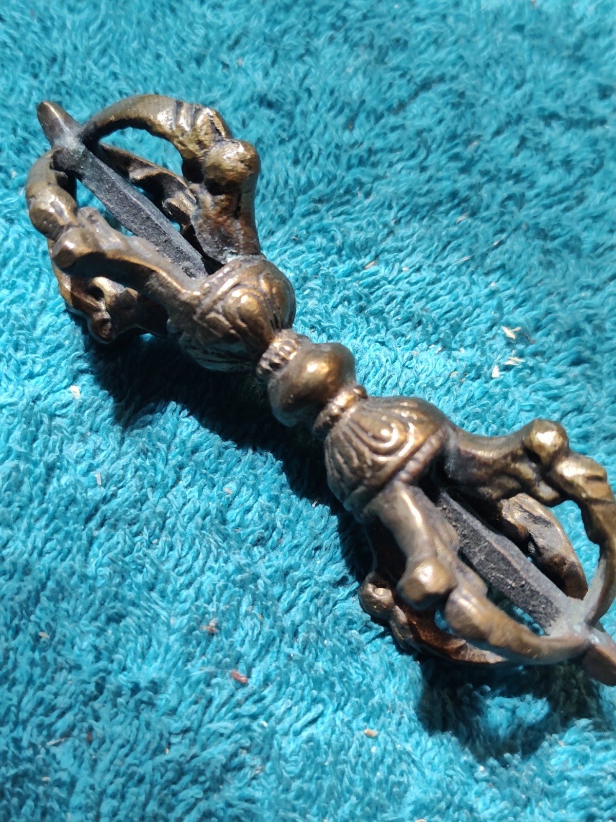 Brass Handcrafted Tibetan Buddhist Vajra Dorje Ritual object 3.5”