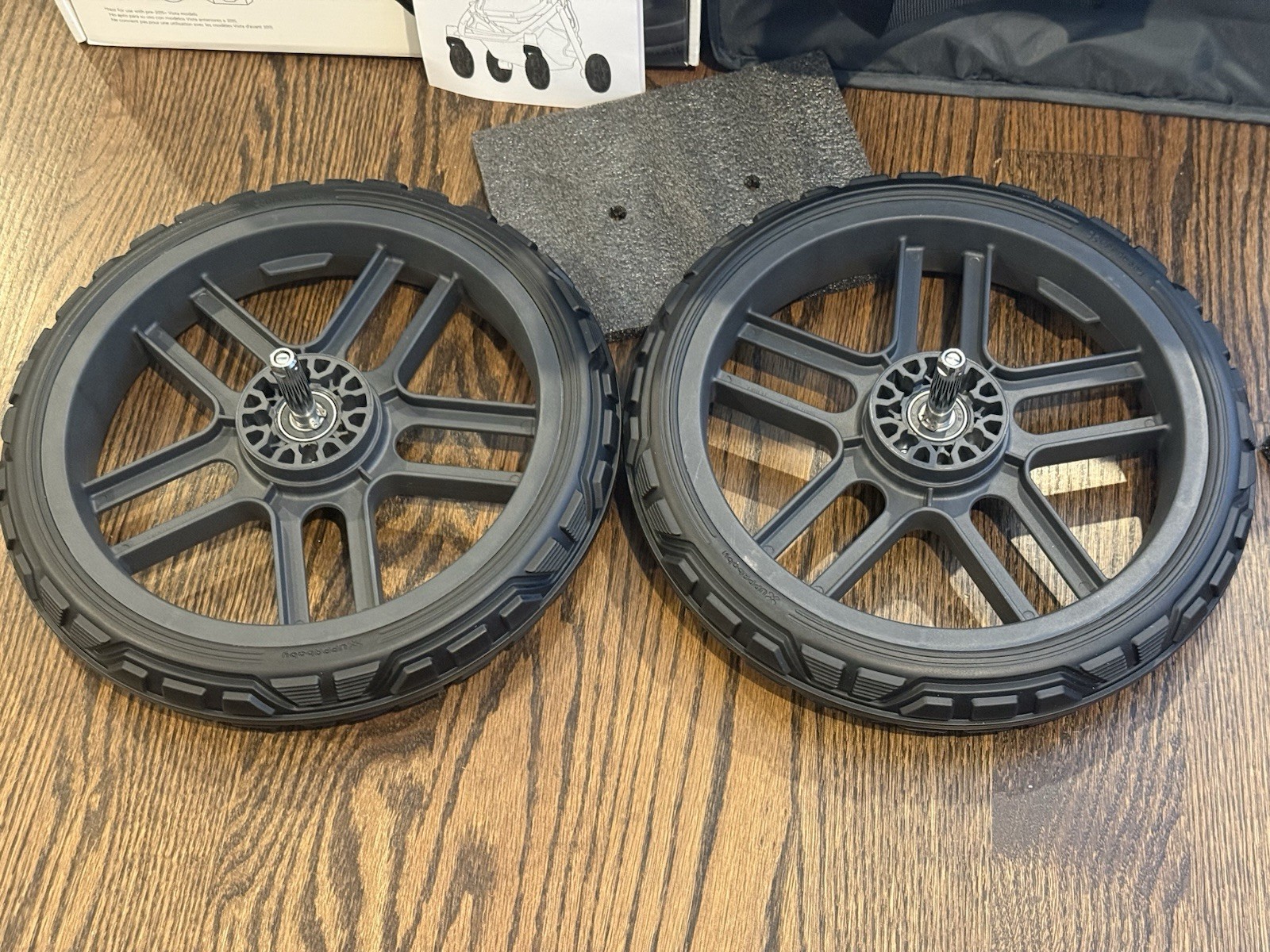 2 Rear Wheels Only UPPABaby Vista Stroller All-Terrain Wheels Easy Attach Wheels