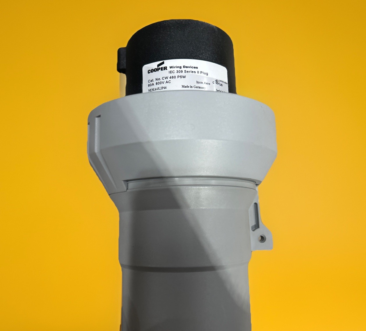 🔥Cooper CW460P5W Watertight Pin & Sleeve Plug 60A 600V 3-Pole ~ 1 Unit