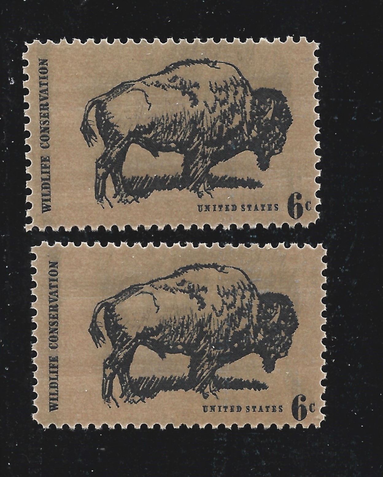 US STAMP 1392 BUFFALO 6 CENT 2 STAMPS BROWN MINT NH OG FREE SHIP