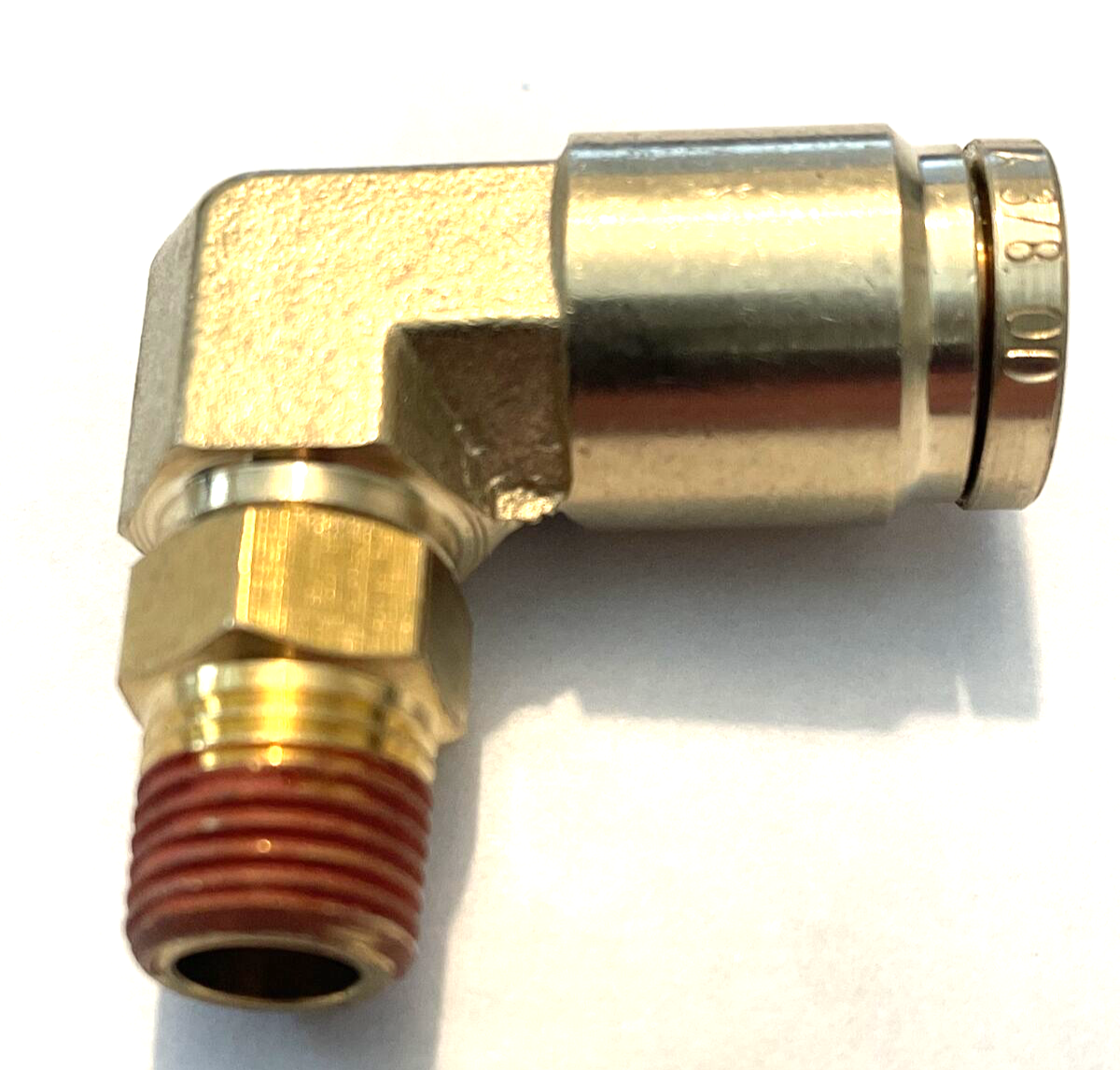 BRASS FITTING QUICK CONNECT DOT AIR BRAKE 90 SWIVEL MALE ELBOW 3/8T X 1/8npt