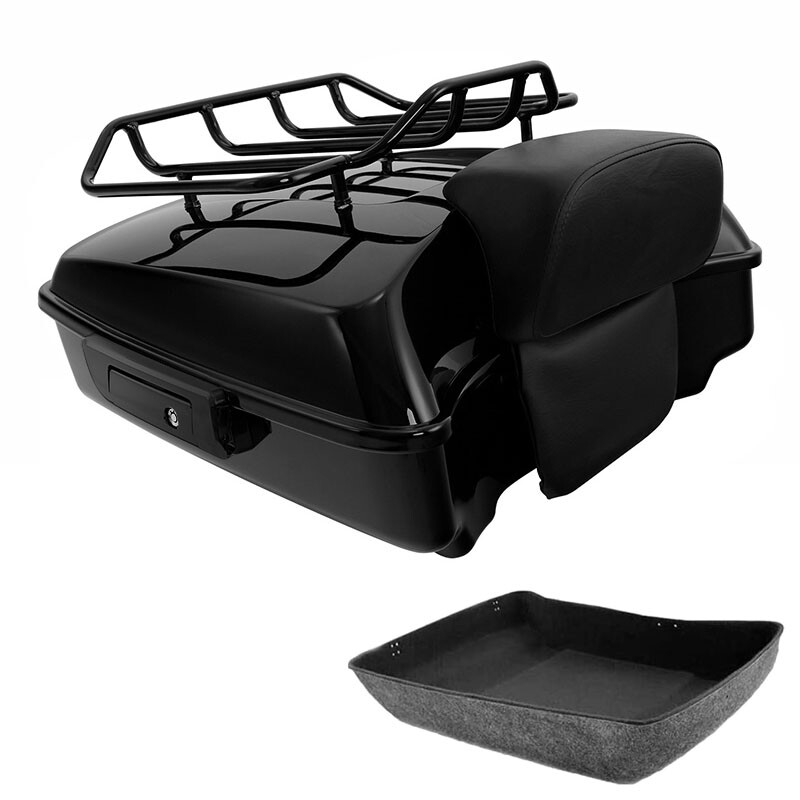 Chopped Pack Trunk & Backrest Rack Fit For Harley Tour Pak Road Glide 2014-2024