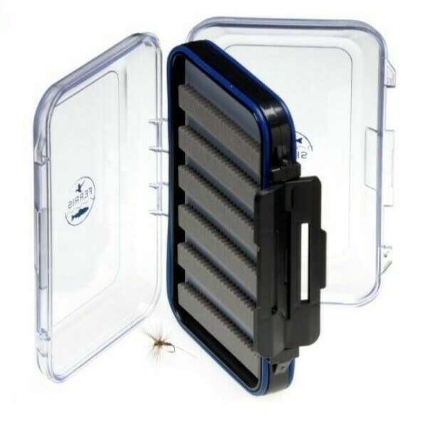 Waterproof Fly Box - Double Sided 4" x 6" Vest Size, blue accents