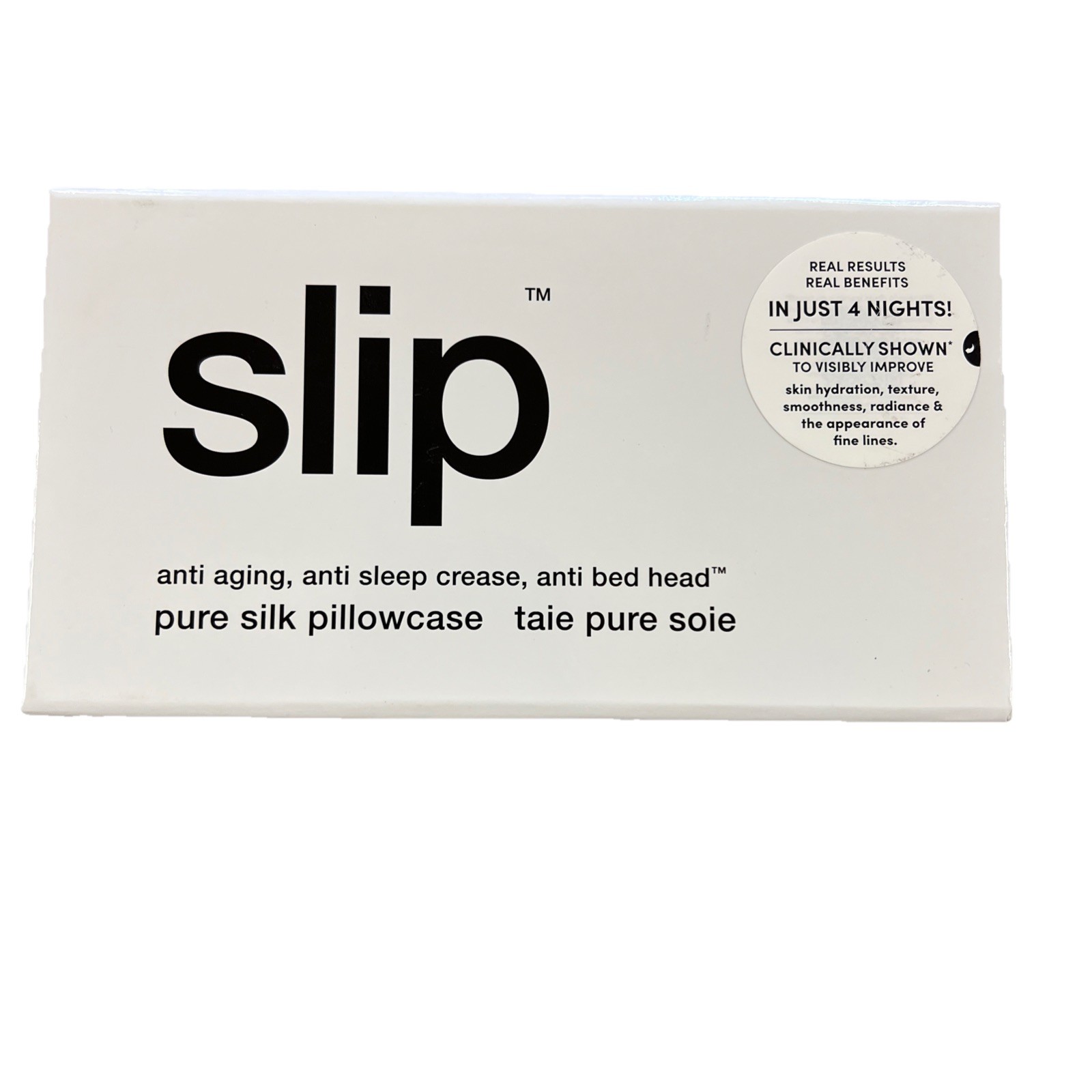 Slip Pure Mulberry Silk Pillowcase - White, Size: King (20" x 36") New Sealed