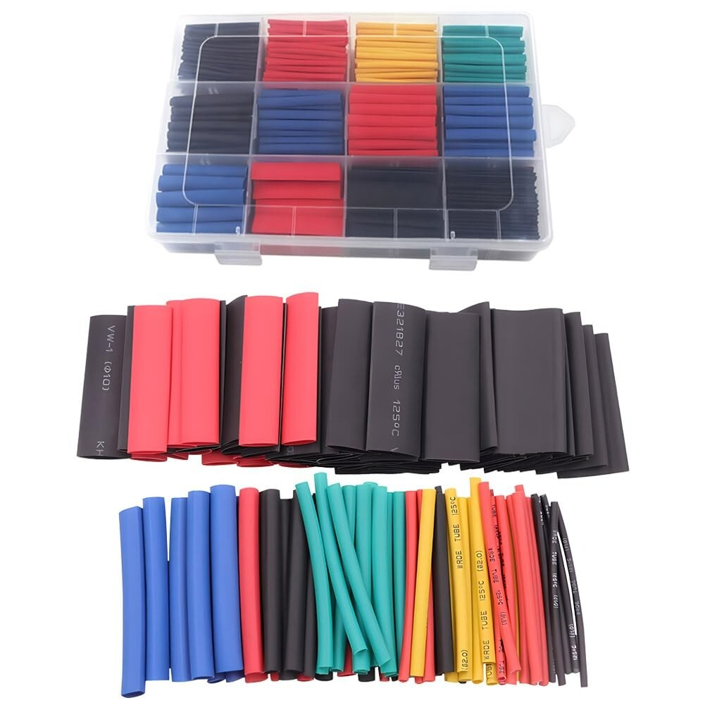 750Pcs Heat Shrink Tubing Kit Wire Shrink Wrap Tubing Shrink Ratio 3:1