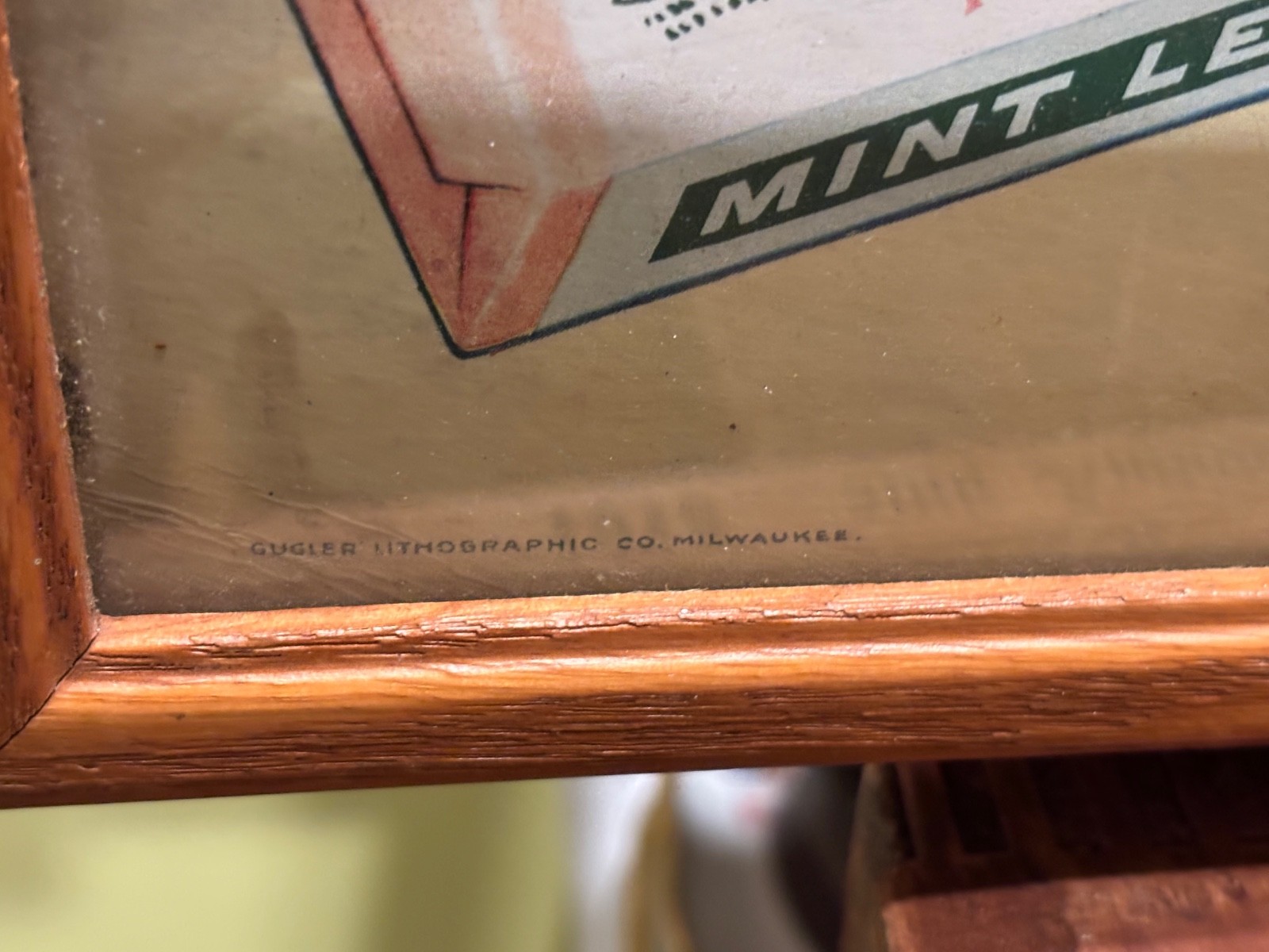 c.1930 Wrigley’s Juicy Fruit Chewing Gum trolley bus sign Gugler Spearmen mint