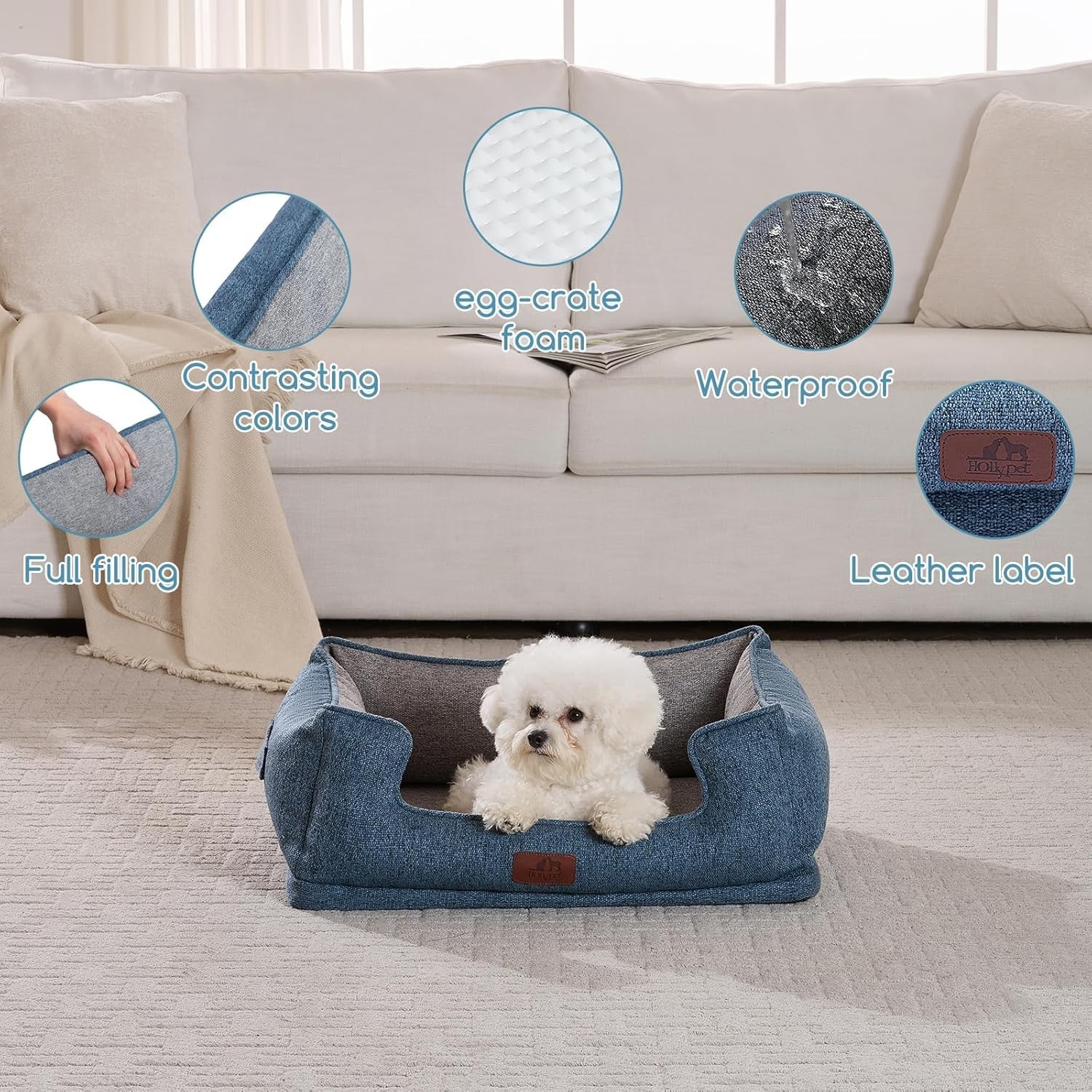 Dog Bed for Large Medium Small Dogs/Puppy, Rectangle Washable, Orthopedic, Soft