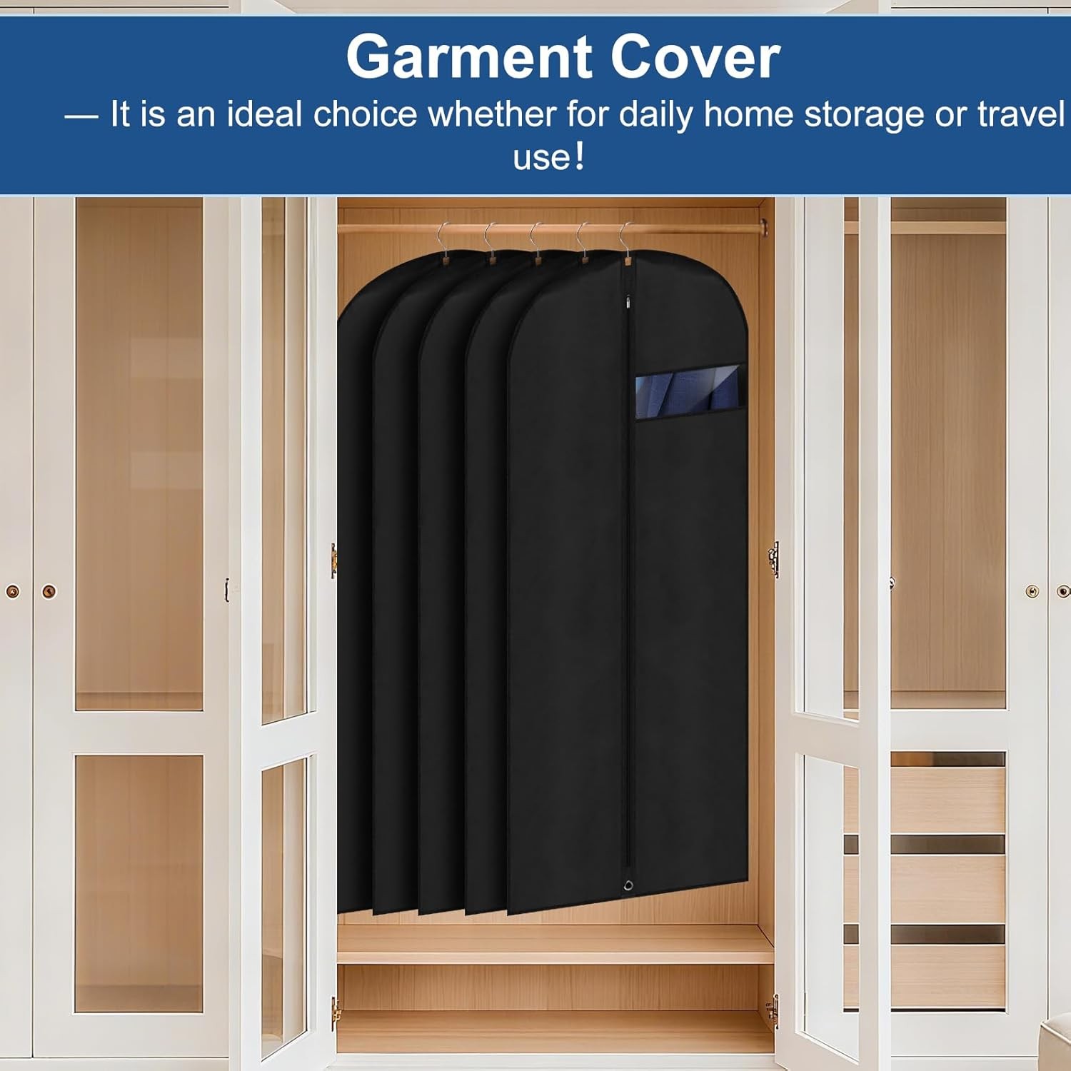 Dress Bags for Gowns,60" Long Dress Garment Bag, Garment Bags for Hanging Clothe