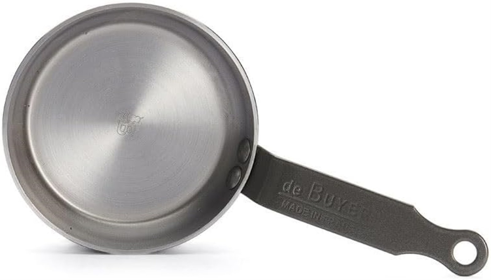 De Buyer 5612.12 Mineral B Round Carbon Steel Egg & Pancake Pan, Nonstick, 4.75"