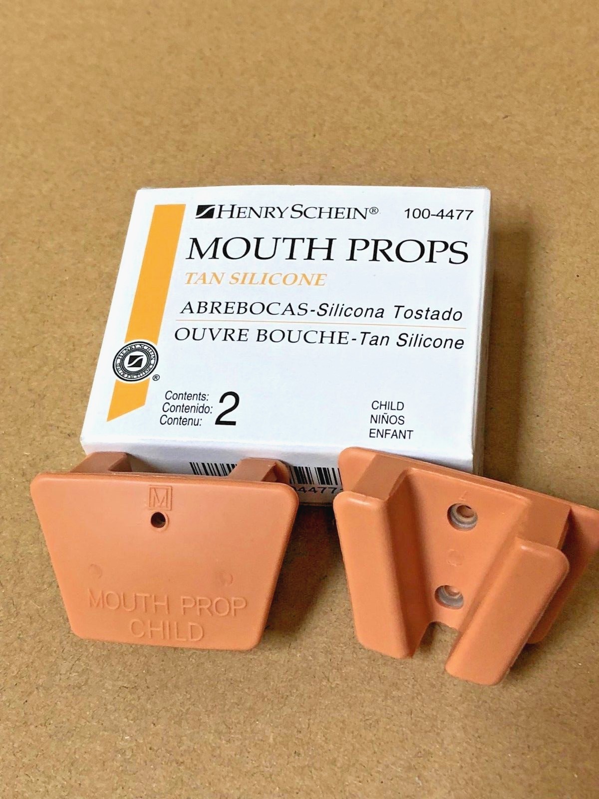Dental Tattoo Silicone Mouth Prop Bite Blocks 2 pcs child Medium Tan ,