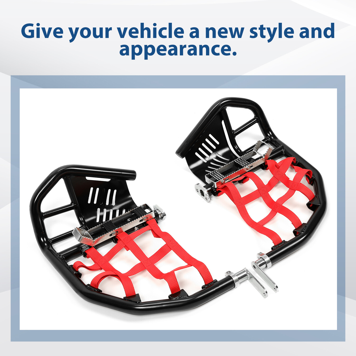 For Honda TRX 400EX 400X Nerf Bars Pro Peg Black Bars Red Nets Bar Heel Guard