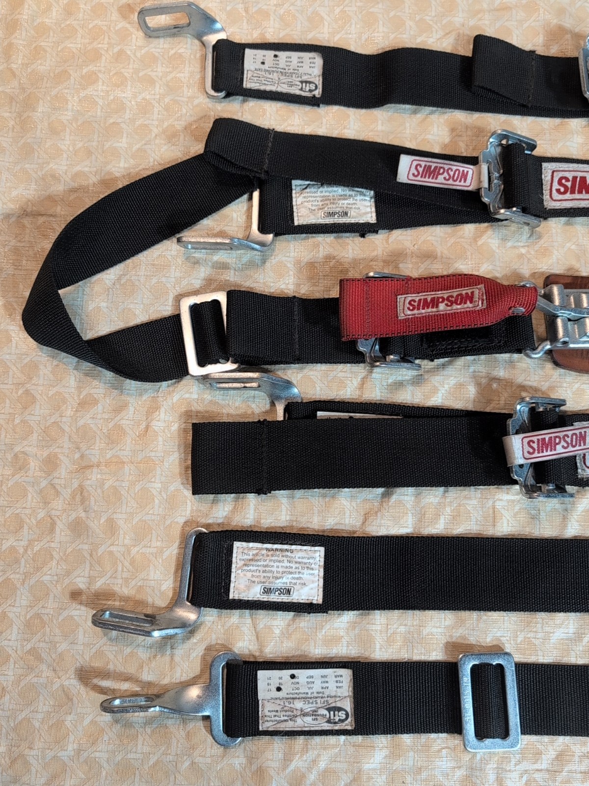 Simpson Racing Harness 5-Point Seat Belt Latch /Link Set SFI 2016 Junior Cart