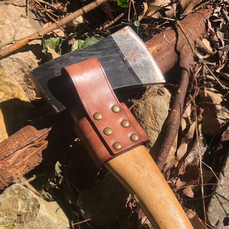 TOURBON Camping Leather Tool Carrier Belt Holster for Hammer Axe Hatchet in US
