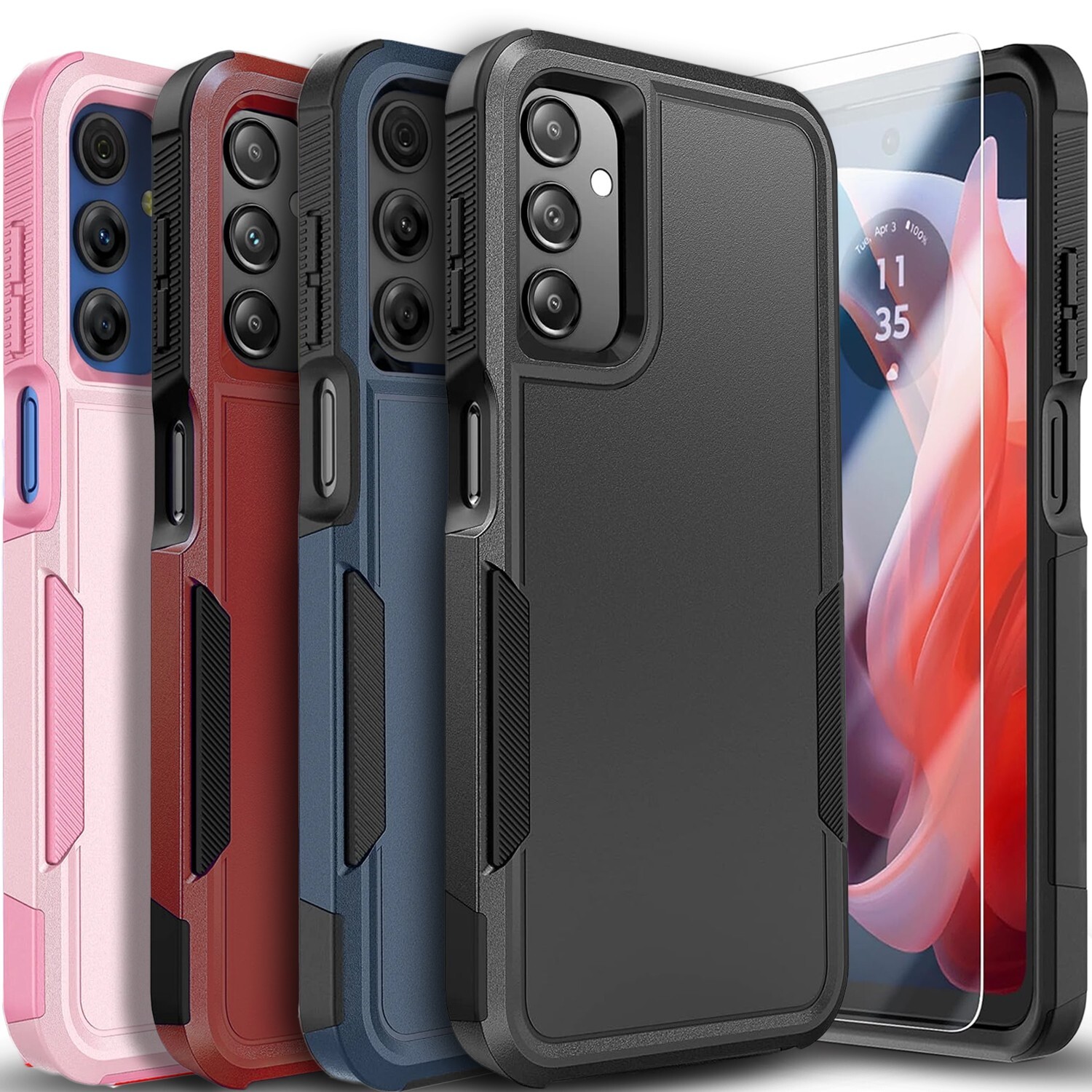 For Samsung Galaxy A17 5G Case Shockproof Phone Cover Heavy Duty +Tempered Glass