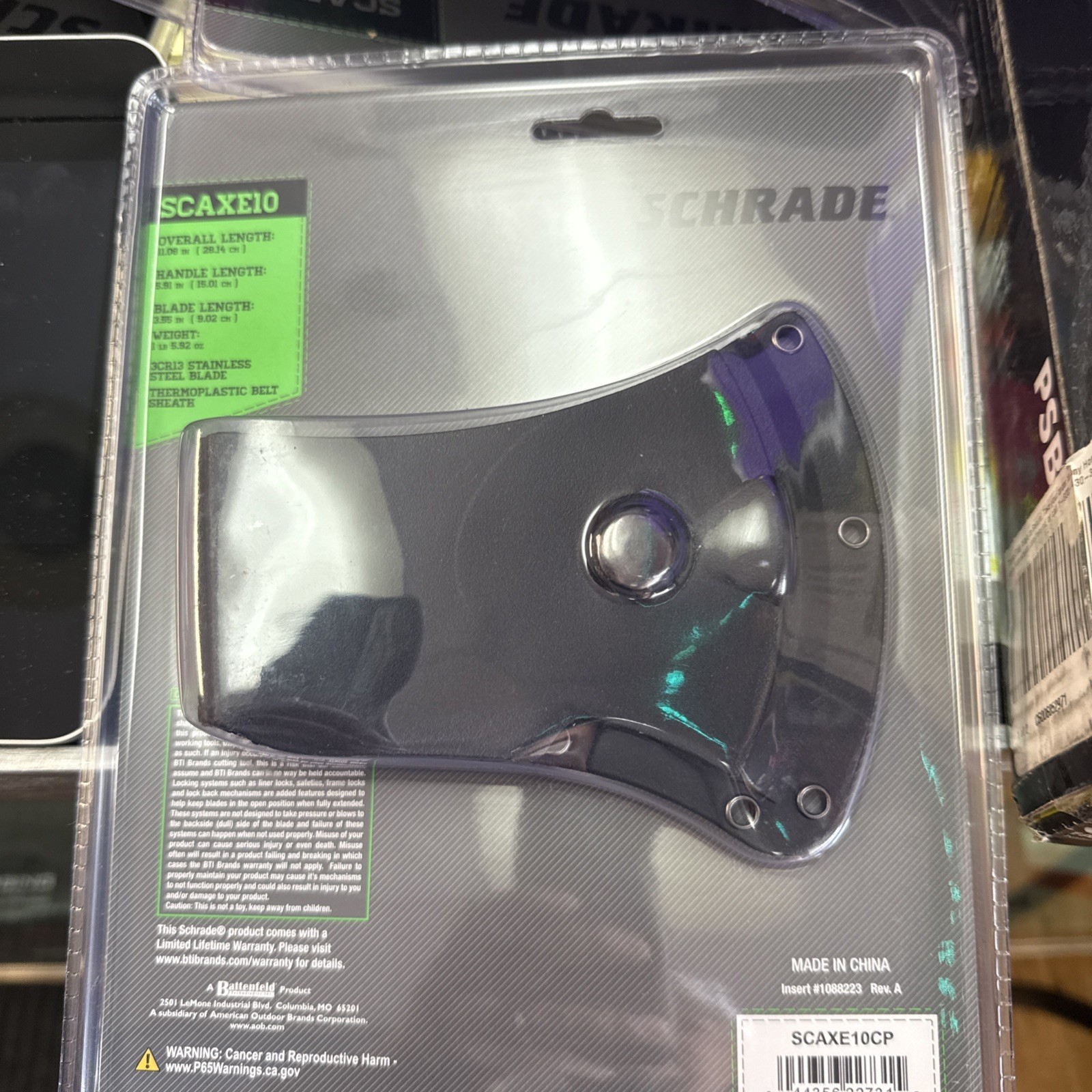 Schrade SCAXE10CP 11.08in Full Tang Hatchet w/ Sheath