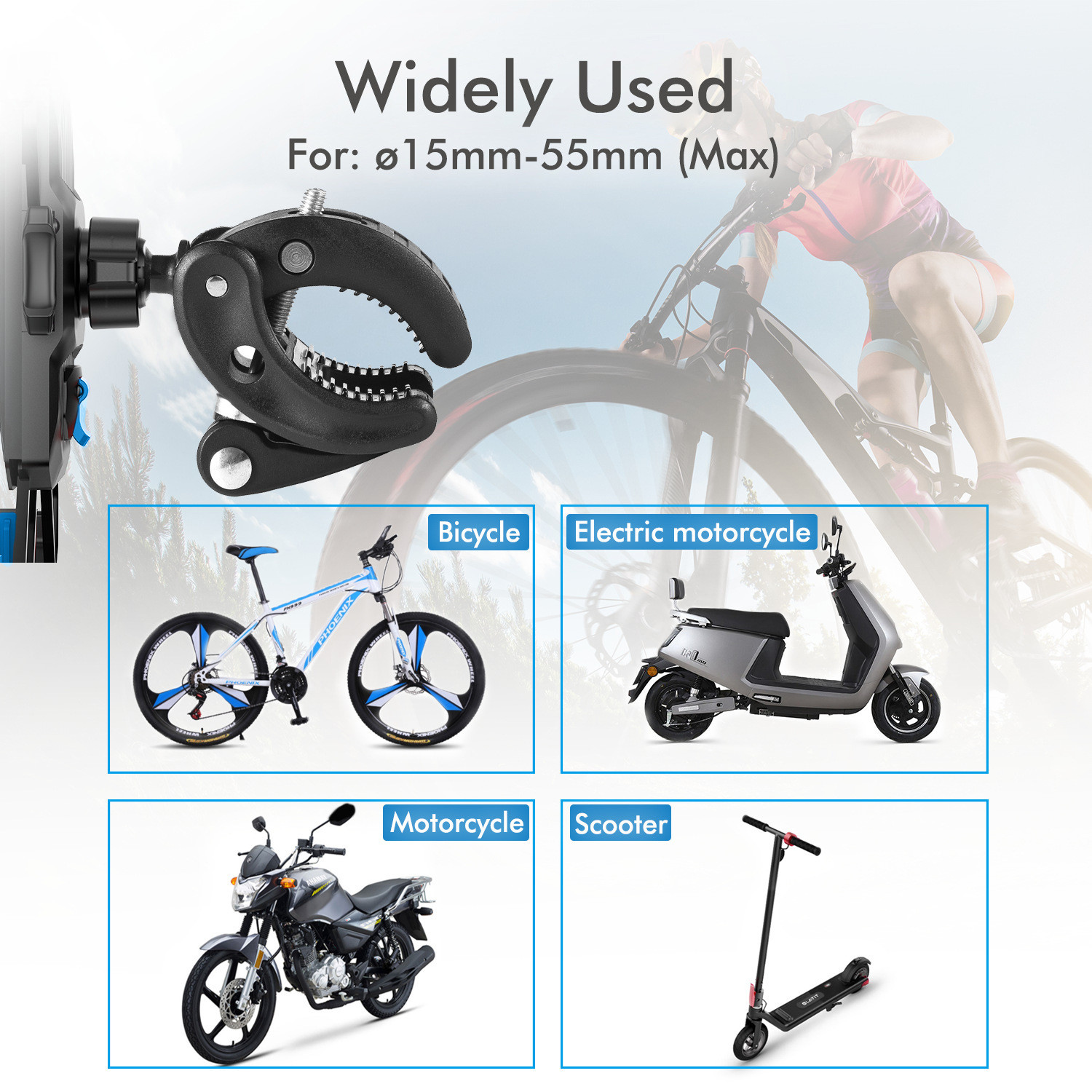 Motorcycle Bike Handlebar Mount Holder Bicycle For iPhone Samsung Cell Phone GPS