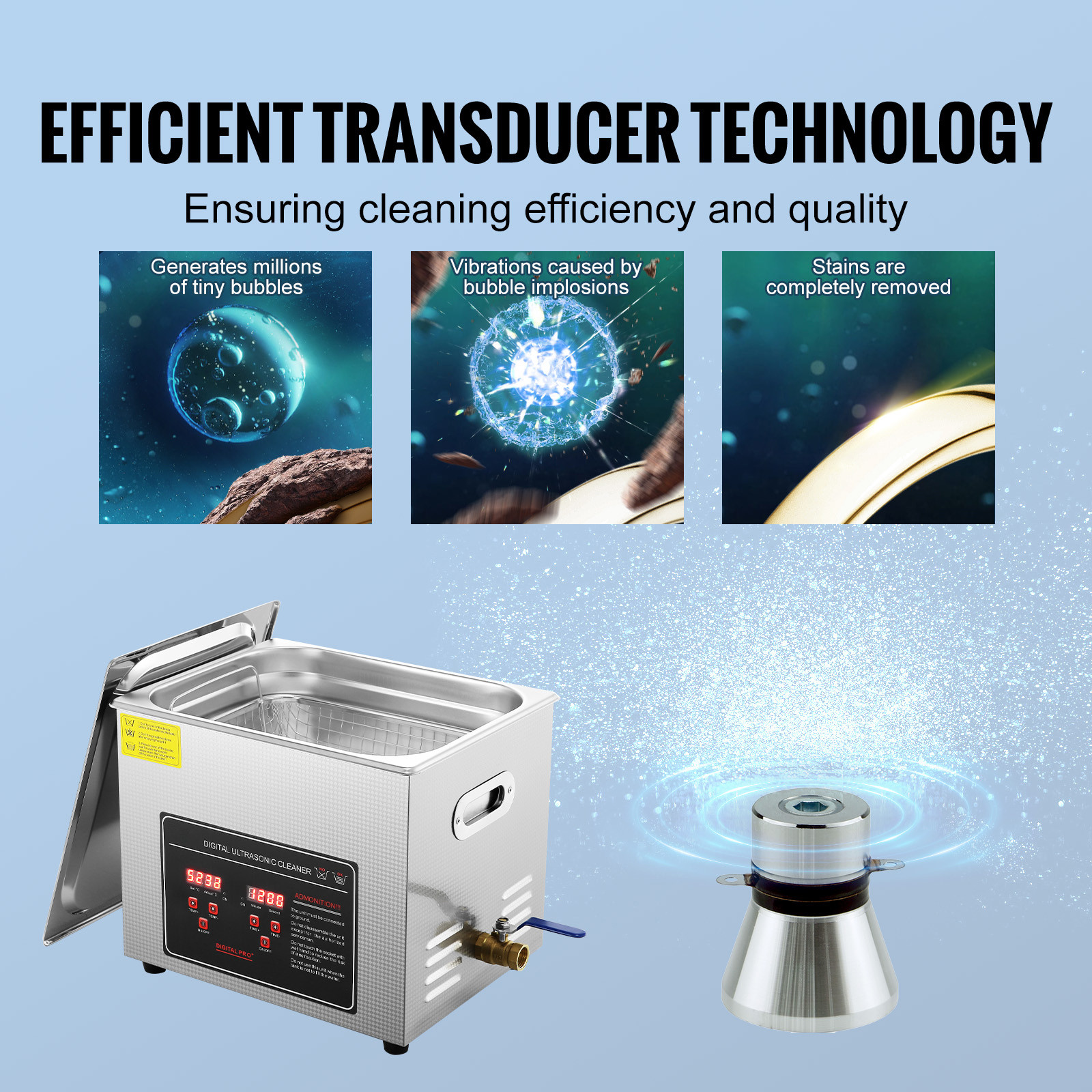 10L Ultrasonic Cleaner with Timer Heating Machine Digital Sonic Cleaner