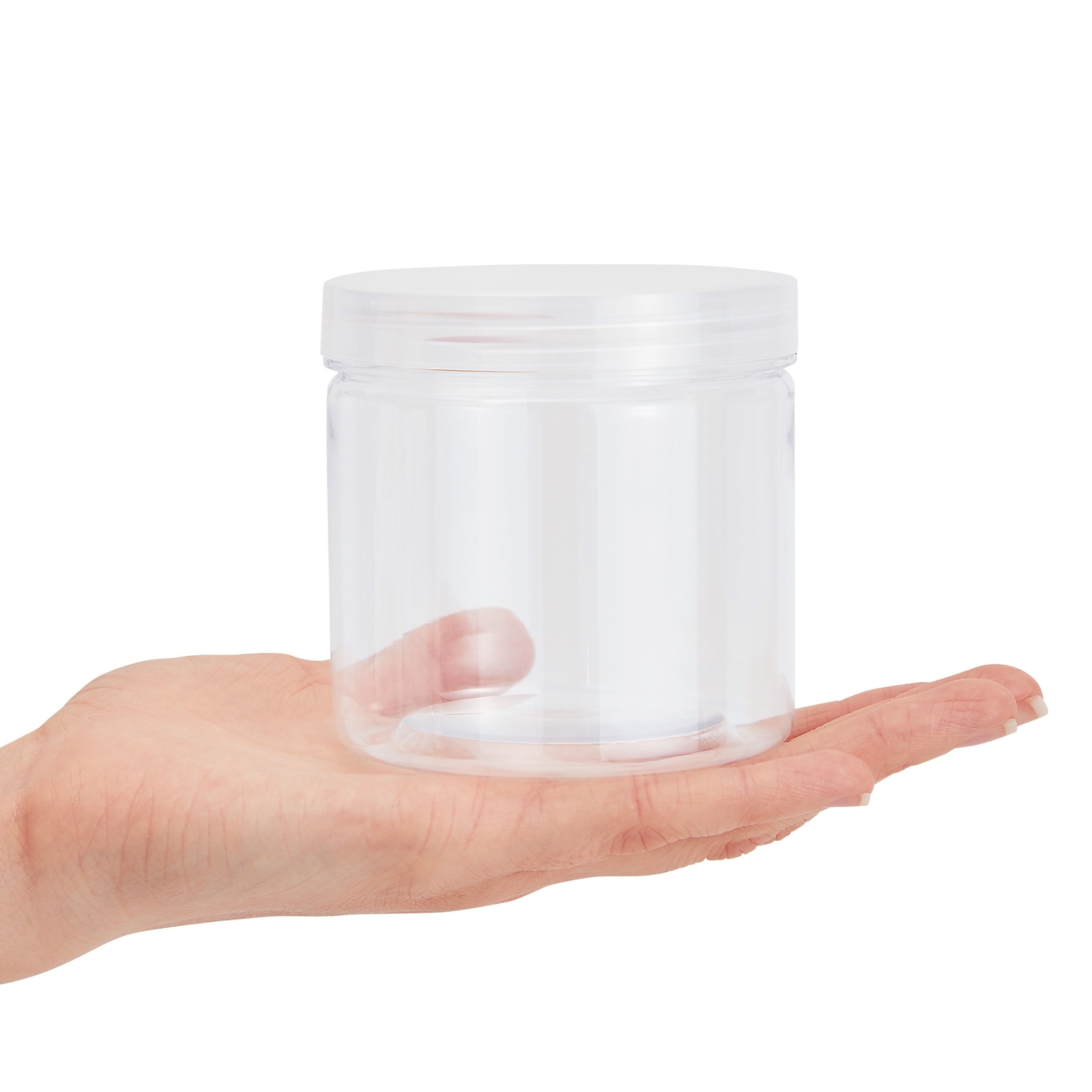 Slime Containers with Lids - 8 Pack 12 oz Clear Plastic Jars for Kids DIY Crafts