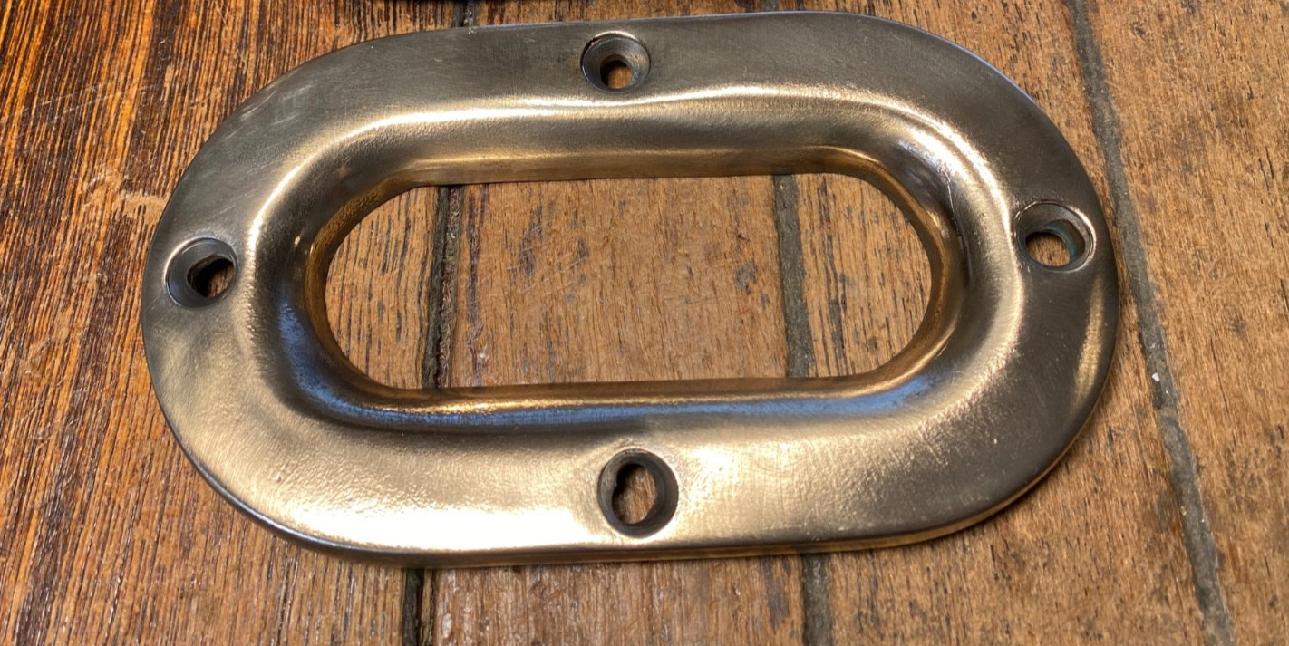 VINTAGE CAST POLISHED BRONZE COMBINATION CLEAT/HAWSE HOLE 12" LONG (2 avail)