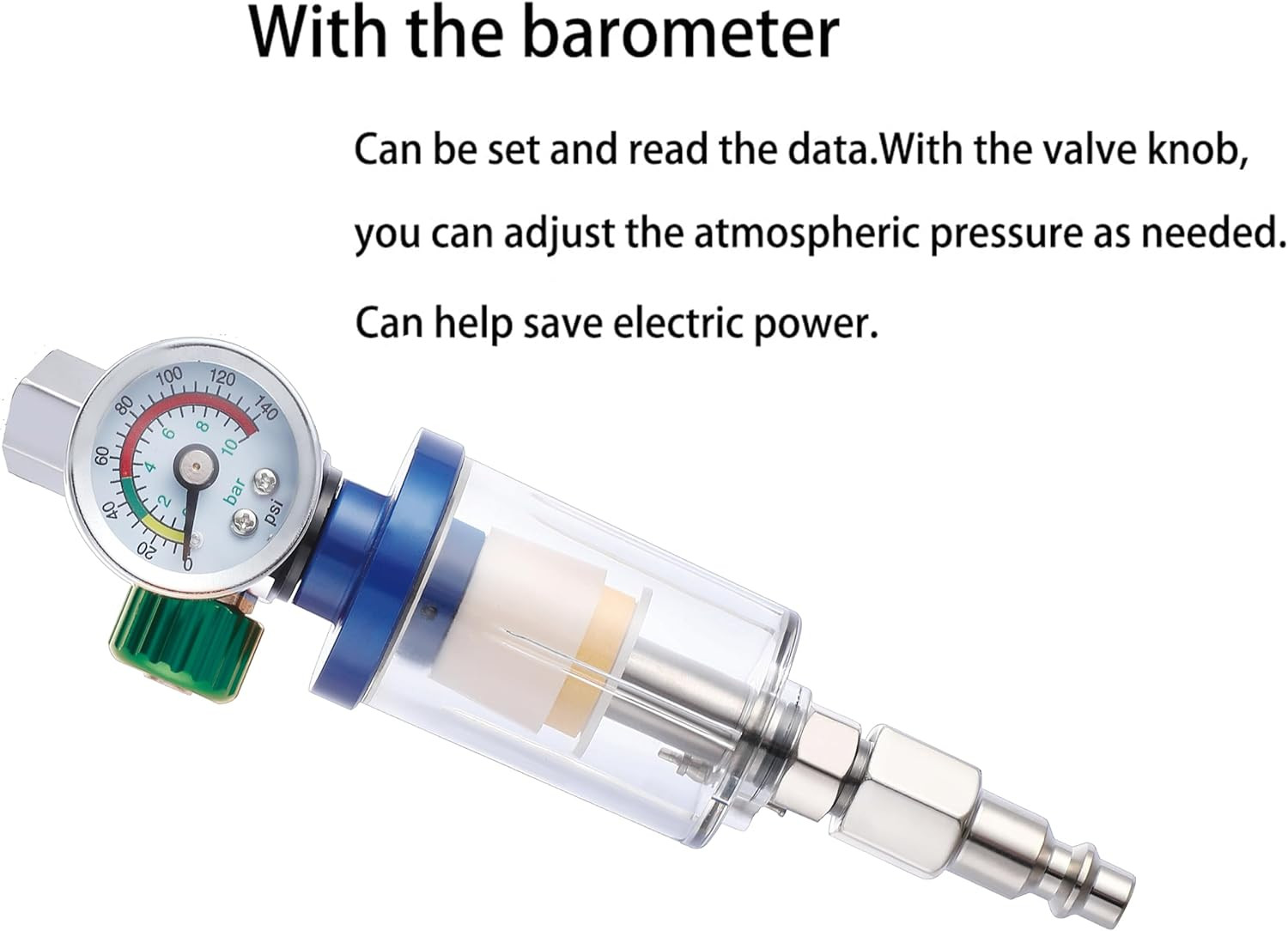 Regulador de Aire Pistola de Pintar Separador de Agua y Aceite Compresor 1/4 NPT