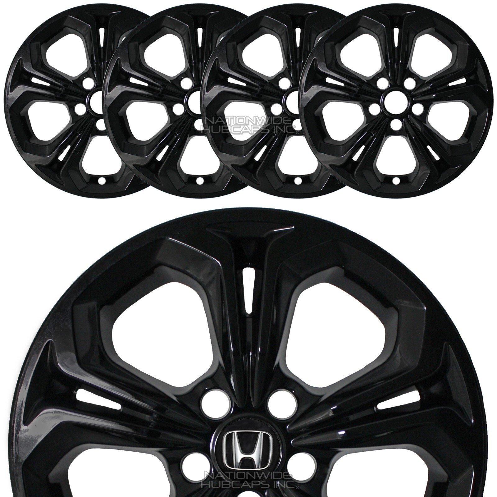 4 fit Honda Accord EX LX 2023-2024 Black 17" Wheel Skins Rim Covers Hub Caps