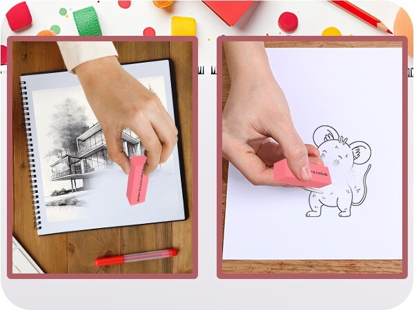 Pink Erasers Bulk - Latex Free - Smudge Resistant - Large Pink Eraser - Big Size