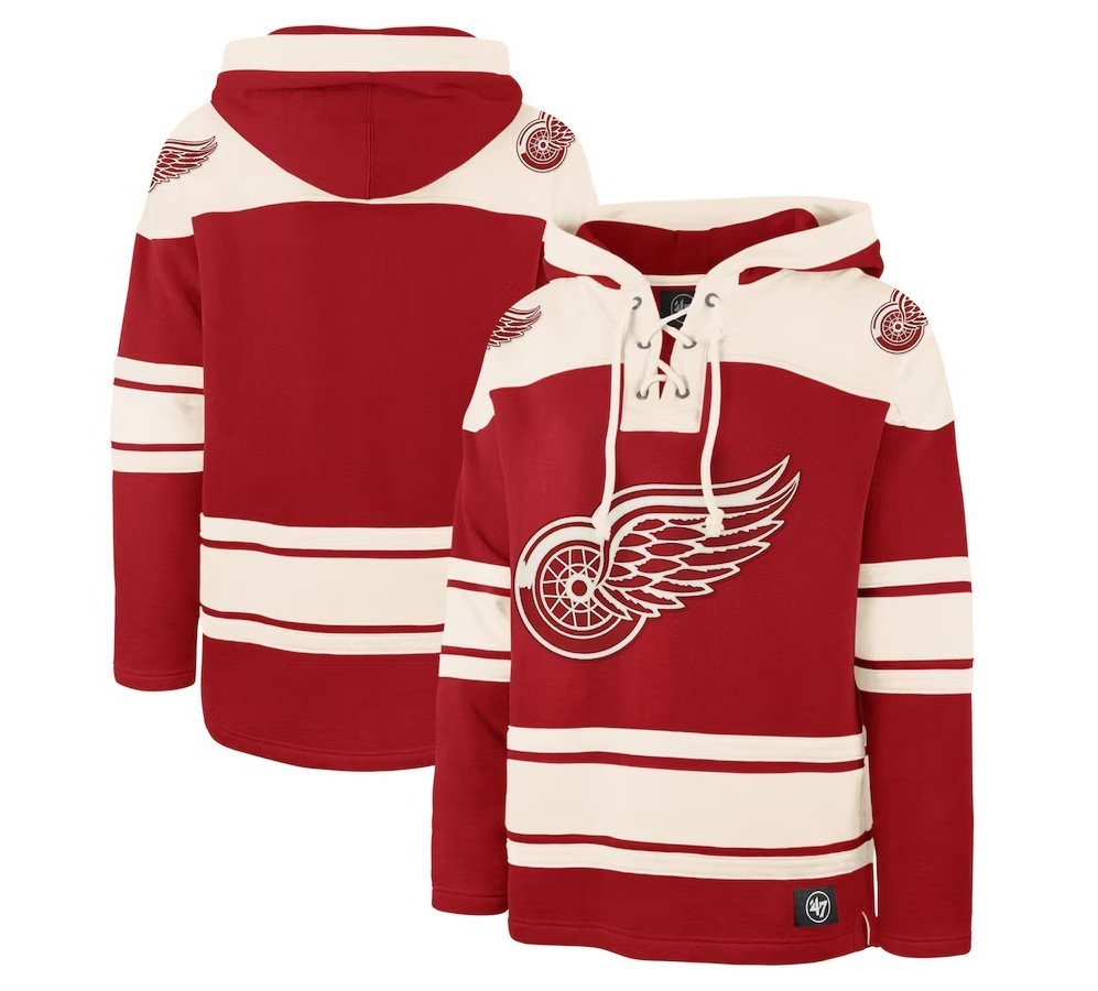 NHL Detroit Red Wings '47 Hockey Lacer Hoodie New Mens Big & Tall Sizes $140