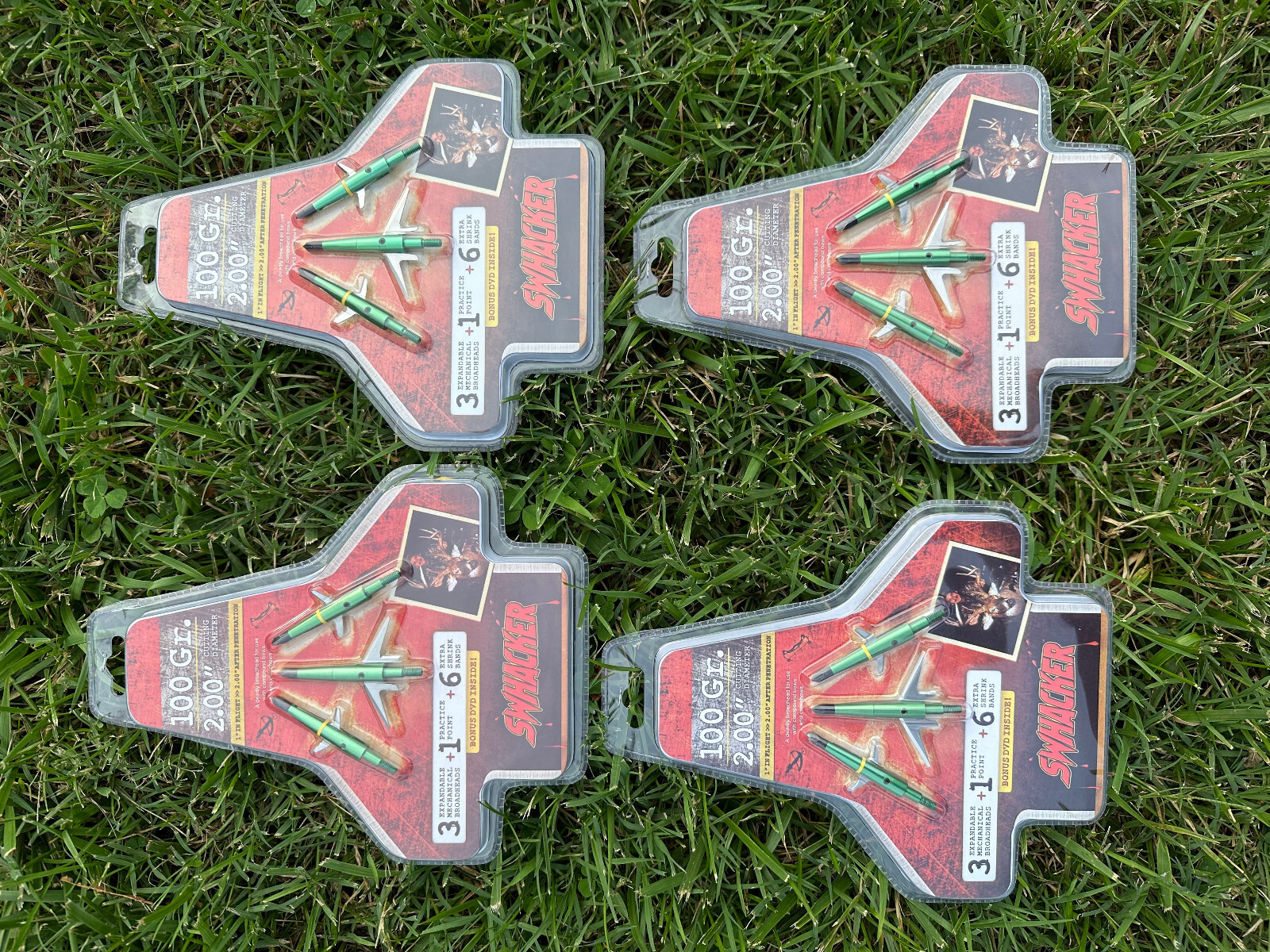 4 packs Swhacker 100 Grain Expandable Bow Hunting Broadheads  with a practice