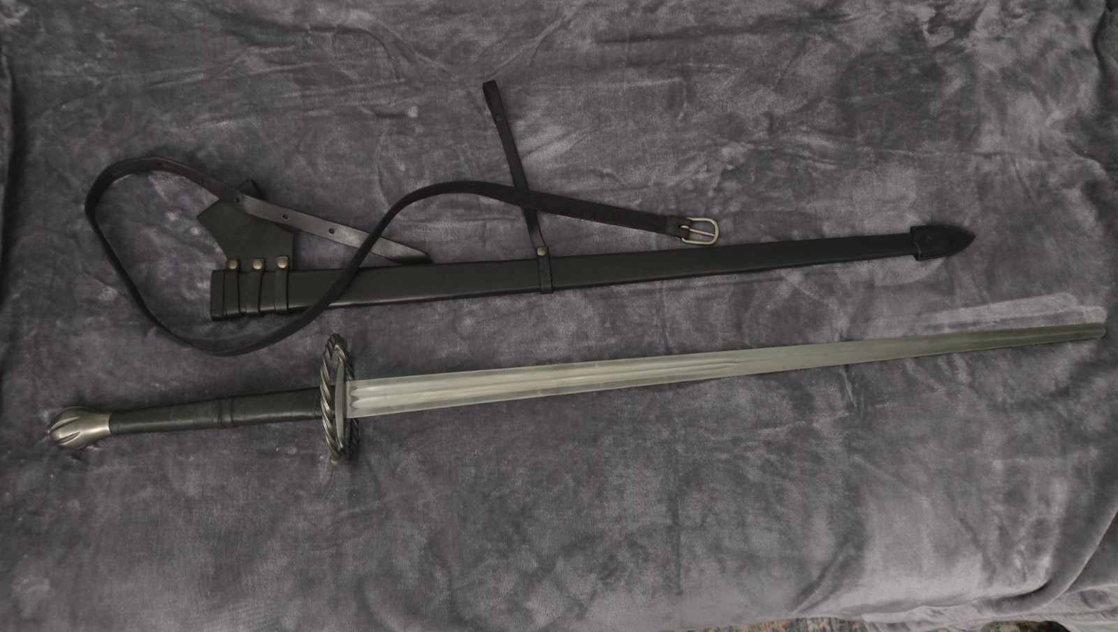 Fabri Armorum Longsword KATZBALGER Bastard Sword Black scabbard belt 120cm Blunt
