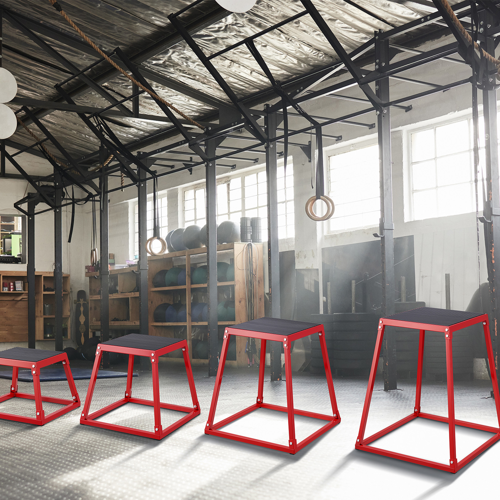 VEVOR 12/18/24/30 Inch Plyometric Jump Box Fitness Exercise Plyo Box Step Cross